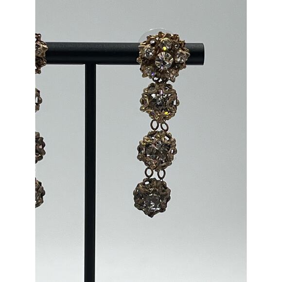 Vintage Gold-Tone Filigree Drop Rhinestone Accents
Statement Dangle Earrings - Picture 4 of 15